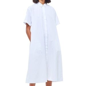 YMC You Must Create London Joan White Short-Sleeve Midi Shirt Dress Size Medium